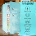 thumbnail image 6 of 2 Door Mini Fridge with Freezer,3.5Cu.ft Small Freezer,7 Adjustable Thermostat,Blue,New, 6 of 9