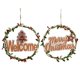 thumbnail image 2 of Christmas Welcome Wreath Pendant Wood Reusable Christmas Door Decorations With Red Bow Front Door Hanger Christmas Wreath, 2 of 5