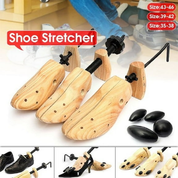1x Wooden Adjustable Shoe Stretcher 2-Way Professional Tree Material Expander Shaper Adult Men Women 35-43(S M L) Large Medium Small Size for Dress & Casual Shoes (Includes Only 1 Shoe Stretcher)