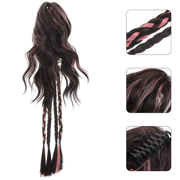 CTIRCHIU Hair Piece Braid Ponytail Extension Wig Hair Claw Clip Multi 1Pack