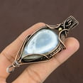 thumbnail image 3 of Natural Owyhee Opal Gemstone Handmade Copper Wire Wrap Pendant 2.25", 3 of 4
