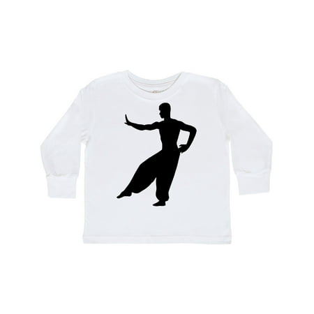 

Inktastic Martial Artist Silhouette in Black Gift Toddler Boy or Toddler Girl Long Sleeve T-Shirt