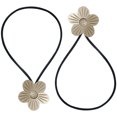 thumbnail image 2 of Corbata de cortina para ventana, cuerda decorativa, correa de adsorción de cortinas de flores de metal para baño de oficina, blanco plateado 2 Piezas Eigraketly HA002832-05, 2 of 6