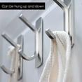 thumbnail image 4 of Ganchos adhesivos de acero inoxidable resistentes para colgar en la pared, sin tornillos, para baño, cocina, organización, paquete de 4 Aestivo | Plateado | AESTIVO, 4 of 7