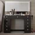 thumbnail image 2 of Boahaus Amelia Vanity Desk with Mirror and Lights – 11 Drawer Makeup Vanity Table with Storage, Power Outlet and Speakers, 2 of 4