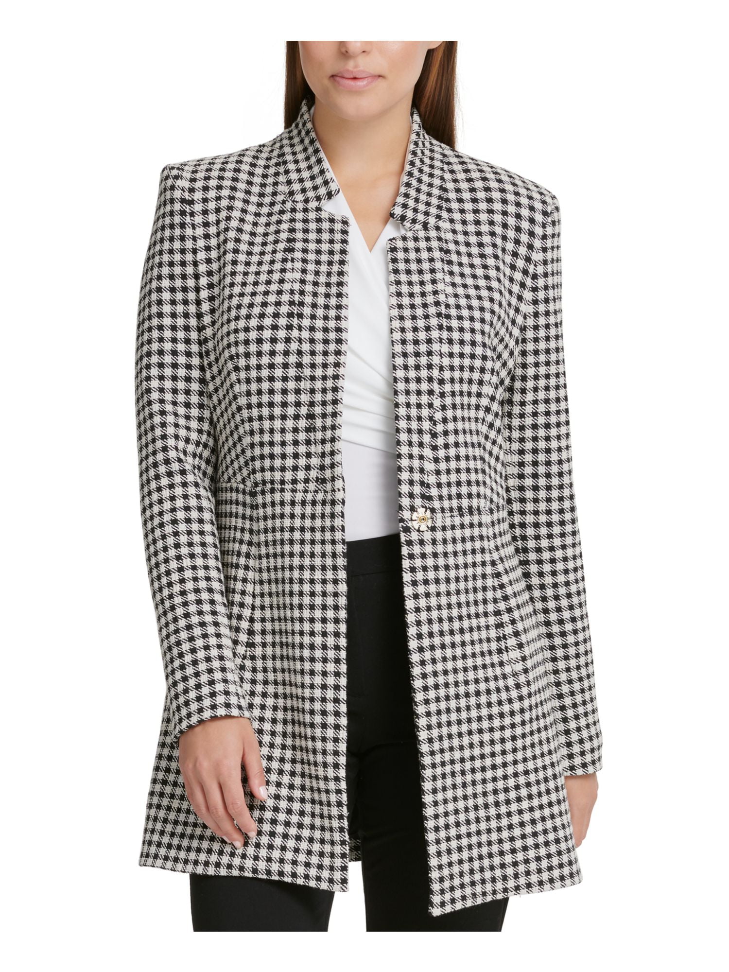 dkny houndstooth coat