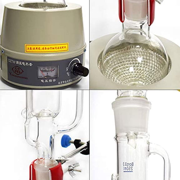 Lab Distillation Apparatus 500ml Lab Soxhlet Extractor Home Distiller10 Glass Meandering Fat extractors with Electric Heating Jacket$$Other