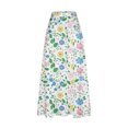 thumbnail image 4 of 2025 Clearance Items under $5.00 Viikei Women's Skirt with Side Slit for Comfort,Women's Printed Elastic Waistband Pleated Pocket Skirt With Mid Calf Skirt Green S, 4 of 5