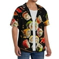 thumbnail image 4 of KLL Sushi Print Men's Shirt Short Sleeve Button Down Summer Cuba Beach Shirts- 4X-Large, 4 of 7