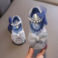 thumbnail image 2 of LNMQLPDBS Toddler Girl Shoes Glitter Sequins Bow Decoration Performance Dance Shoes for Girls Pearl Shining Kids Princess Shoes Dress Shoes for Party and Wedding Blue 31, 2 of 6