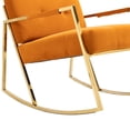 thumbnail image 6 of Upholstered Armchair Single Sofa Accent Comfortable Rocking Chair with Stainless Steel Feet Nursery Rocking Chair Velvet Fabric Padded Seat with High Backrest and Armrest Accent Chair(Orange), 6 of 8