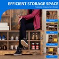 thumbnail image 4 of Dextrus 39" Hall Tree with Shoe Storage, Coat Rack with Bench for Entryway Corner Narrow Adjustable Shelf, Brown, 4 of 10