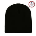 thumbnail image 5 of Blueberry Uniforms 8" Stretch Beanie Watch Hat -Acrylic Rib Knit Winter Skully Cap (Black), 5 of 5