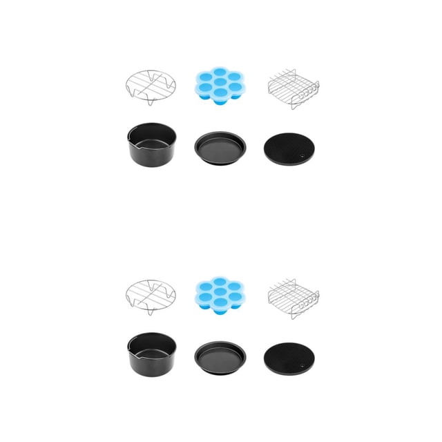 Injueey Juego de accesorios para freidora de aire de acero inoxidable: torta de pizza Airfryer de grado alimenticio y resistente al calor 7 pulgadas 2Conjunto