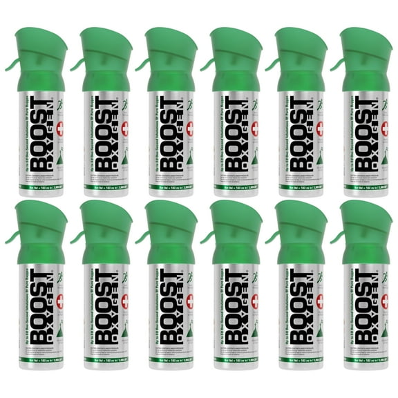 (12 pack) Boost Oxygen Portable Canned Oxygen, Natural, 3L