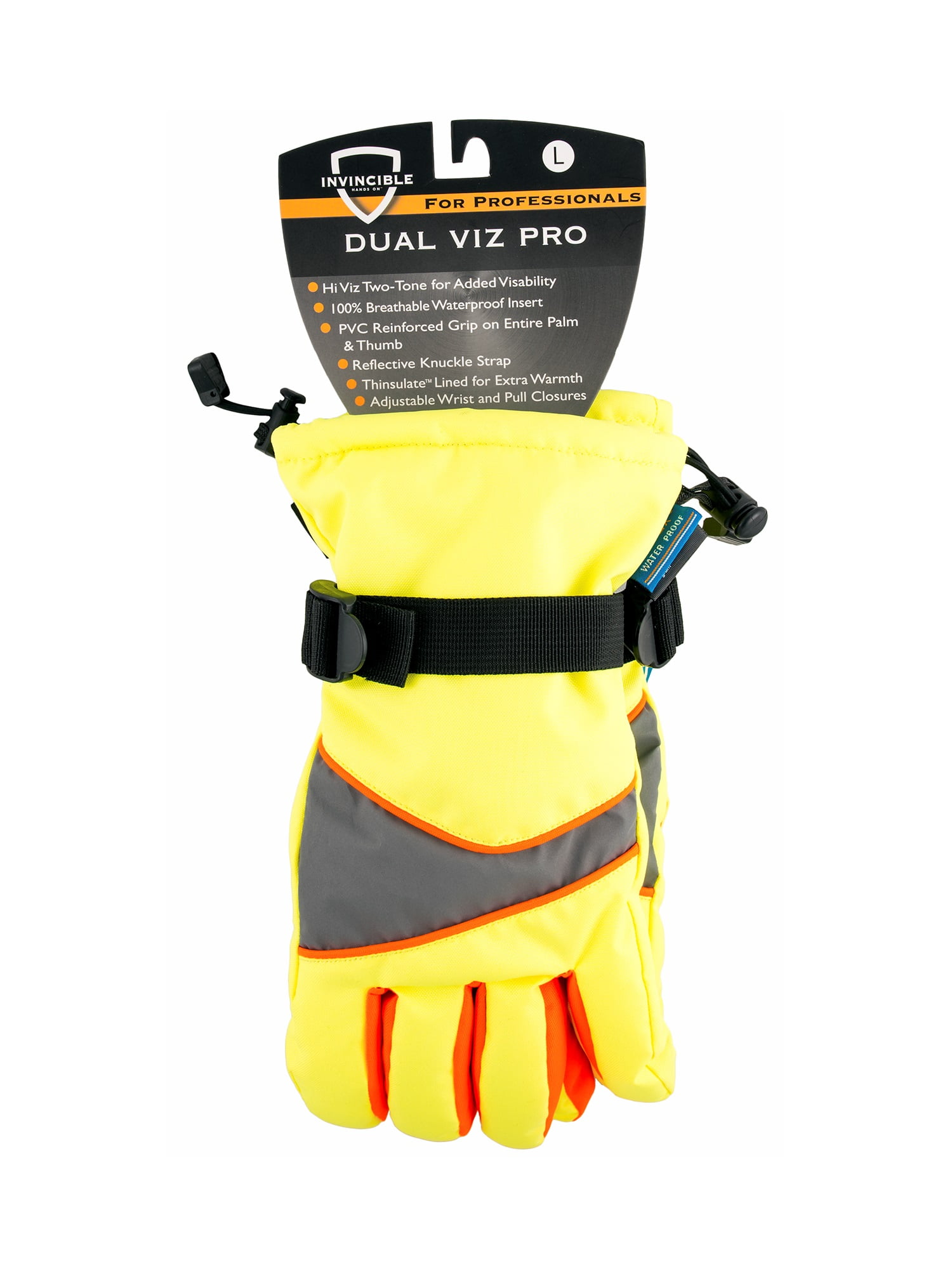 Men's PR1100-L Dual Viz High Performance Waterproof Gloves with Anti-Slip Grip