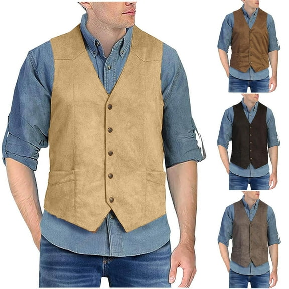 Fengqque Mens Vintage Suit Sleeveless Vest V Neck Casual Suit Vest Jacket Wedding Groomsmen formal Vest Gray 8(XL)
