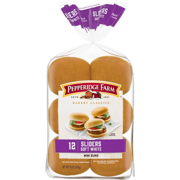 Pepperidge Farm Soft White Slider Buns, 12-Ct Bag (Pack of 2)