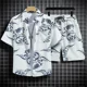 thumbnail image 5 of Conjunto de pantalones cortos para hombre, chándal, camiseta de gran tamaño para hombre, conjuntos cortos, sudaderas blancas, ajuste regular, elástico, oferta, juvenil, emo, 5 of 5