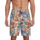 thumbnail image 1 of Balery Set Of Travel Vintage Pantalones cortos de pijama de punto de algodón para hombre con cinturilla y bolsillos-X-Large, 1 of 6