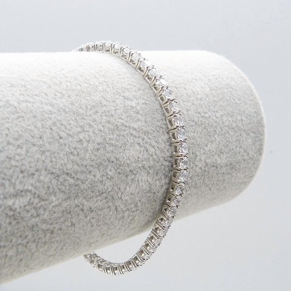 8Ct Round Cut Lab-Created Diamond Wedding Tennis Bracelet – 14K White Gold Plated, Elegant Women’s Cubic Zirconia Bridal Jewelry Gift