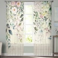 thumbnail image 3 of Eucalyptus Leaves Semi Sheer Curtains 63 Inch Length 2 Panels Set,Farmhouse Sage Green Leaf Floral Plants Sheer Kitchen Curtain Privacy Voile Window Curtain for Living Room Bedroom Rod Pocket Drapes, 3 of 7