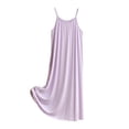 thumbnail image 3 of UVEASISHA Women's Spaghetti Strap Maxi Nightgowns Modal Scoop Neck Cami Sleep Dress Soft Comfy Loose Long Loungewear Casual Flowy Sleepwear Purple 4XL, 3 of 10