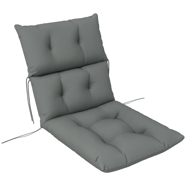 Outsunny Adirondack Chair Cushion, Tufted Rocking Chair Cushion, Light Grey