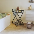thumbnail image 2 of 32"H 2-Tier Multifunction Carts with Clear Glass for Home Utility Kitchen Mobile Serving Cart., 2 of 5