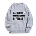 thumbnail image 5 of Sweatshirt for Women Casual Long Sleeve Crewneck Letter Printed Loose Womens Tops,Light Gray,XL, 5 of 7