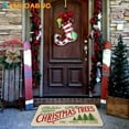 thumbnail image 4 of Mloabuc Farm Fresh Christmas Trees Linen Door Mat Christmas Decor Funny Indoor Mats Holiday Creative Decorative Seasonal Burlap Welcome Floor Mat Switch Mat for Outdoor 17 x 30 in, 4 of 6