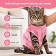 thumbnail image 5 of IDOMIK Cat Recovery Suit, Post-Surgery Onesie to Prevent Licking, Cone of Shame Alternative Surgical Spay Suit for Male Female Cat, Pink, M, 5 of 8