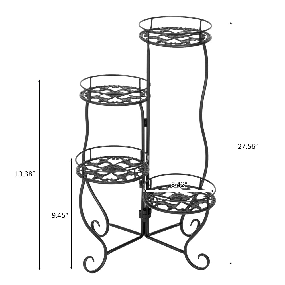 Lowestbest 4PCS Ironwork Plant Racks, Planter Garden Display Holder Shelf Rack for Home Indoor Outdoor Patio Lowestbest 4PCS Ironwork Plant Racks, Planter Garden Display Holder Shelf Rack for Home Indoor Outdoor Patio