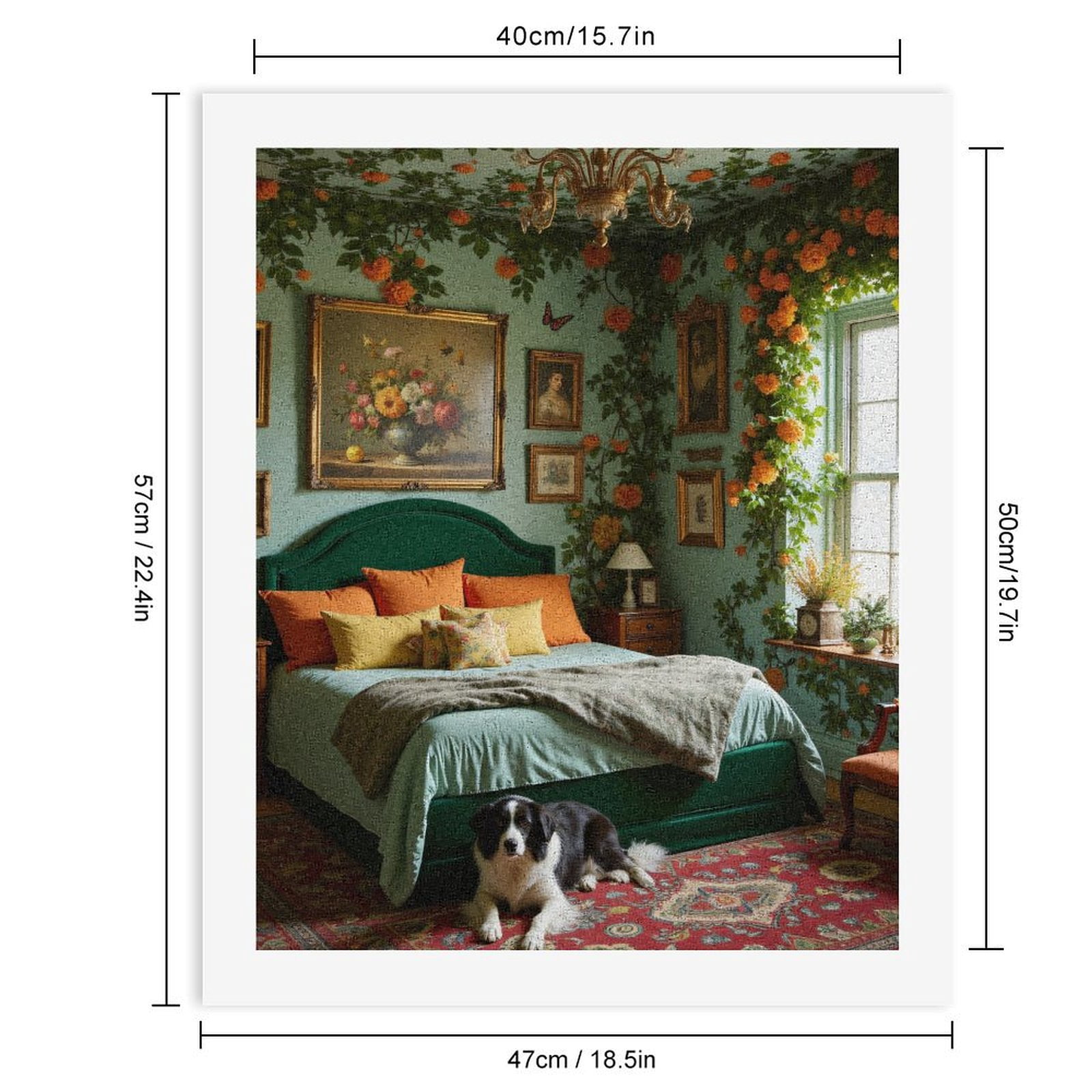 Paint By Numbers Kit for Adults Beginner - DIY Elegant Bedroom Dog Art Decor Canvas Painting Kits for Adults, Frameless Paint By Number for Adults for Home Wall Decor 16x20 Inch