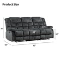 thumbnail image 2 of Bonzy Home Manual Reclining Sofa Adjustable Backrest,3 Seat Recliner Couch Sofa with Overstuffed Arms and Back Sofa Set for Living Room, 2 of 7