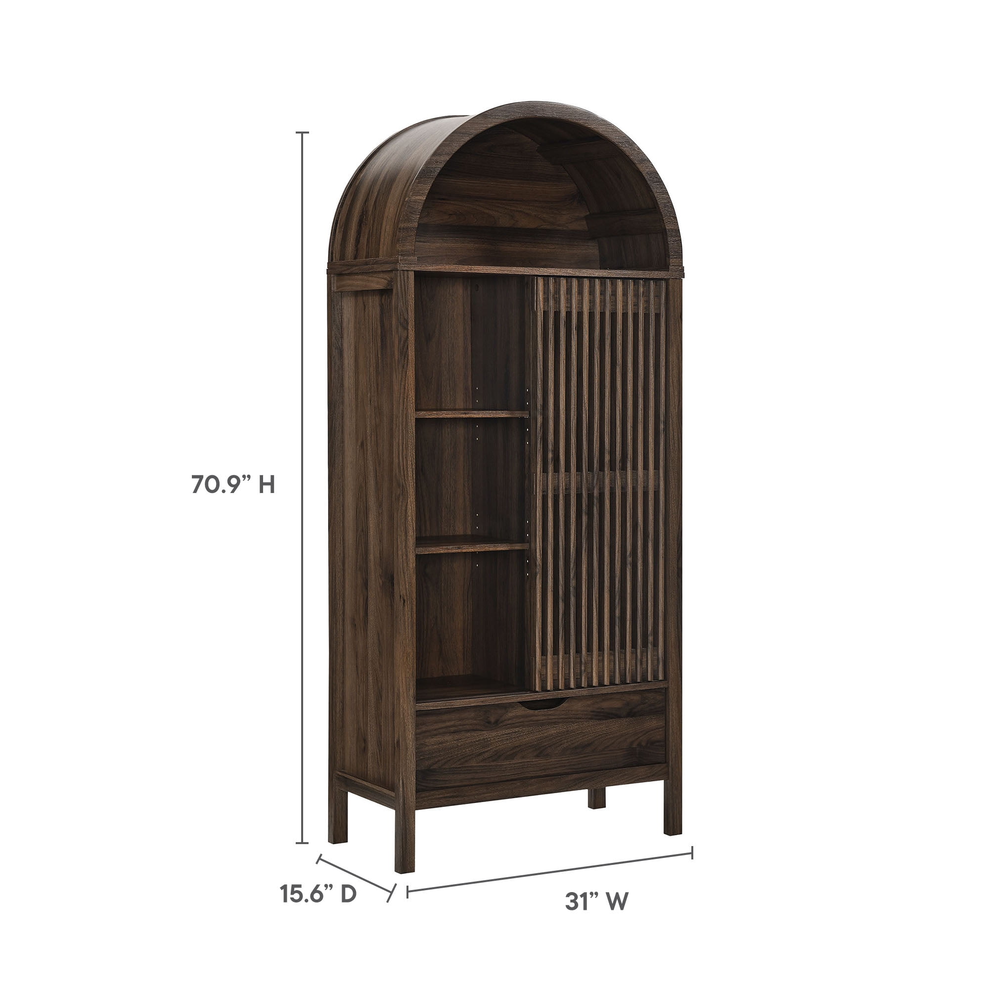 Vaughn Storage Display Cabinet in Walnut