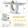 thumbnail image 4 of StnTalk Modern Dining Table Set for 6, Faux Marble Dining Room Table Set with 6 PU Leather Cantilever Dining Chairs, Rectangular Kitchen Table Set for 6 with MDF Marble Top and Chrome Base, 4 of 11