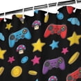 thumbnail image 3 of Multicolor Controllers Games Icons Black Pattern Shower Curtain 36"x72" ,Bathroom Decorative Shower Curtains Set with 12 Hooks,Modern Waterproof Washable Shower Curtain, 3 of 6