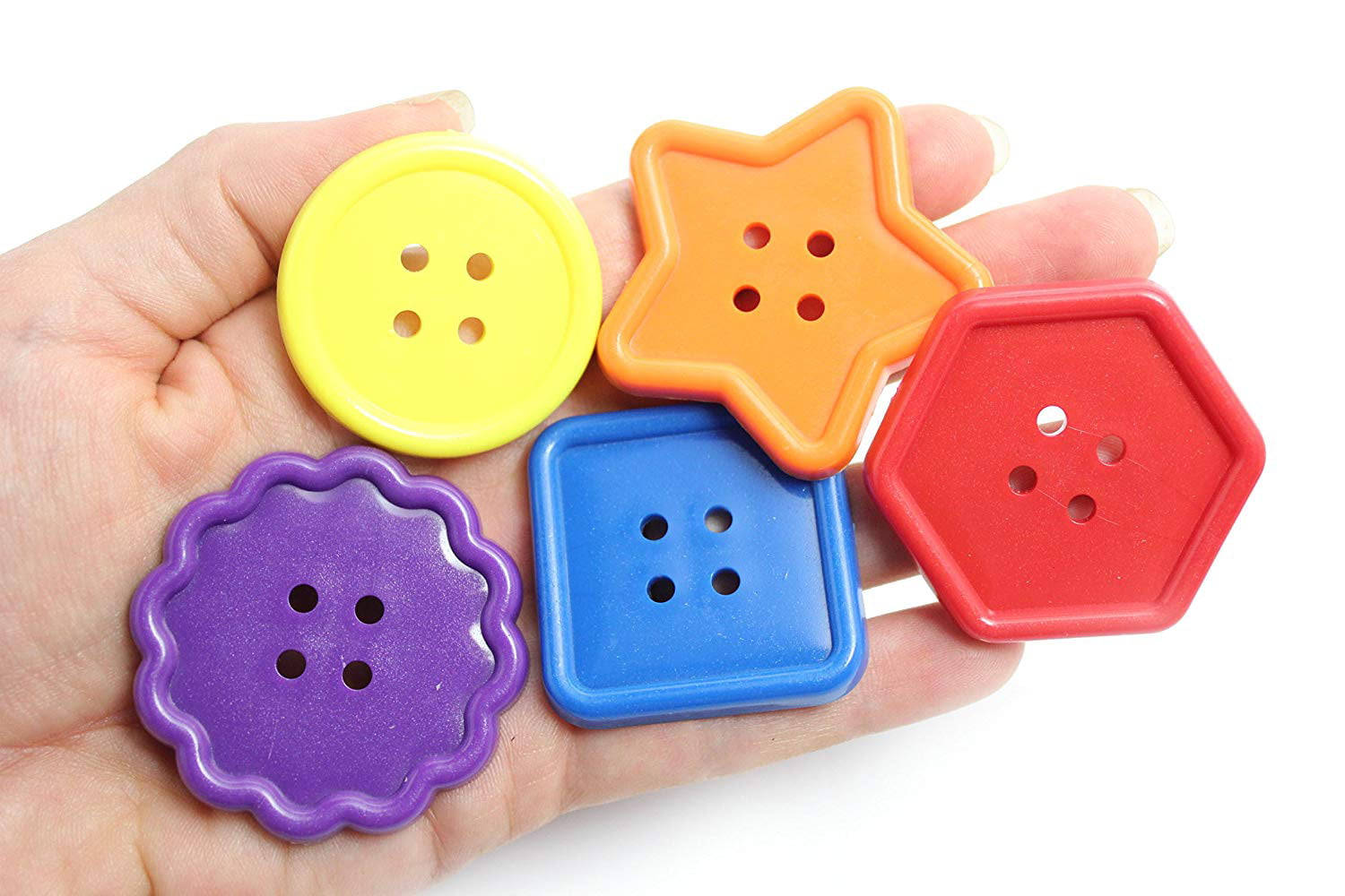 Primary Buttons Large Plastic For Children's Crafts, Toys, Clothing - Set