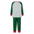 thumbnail image 3 of Inevnen Christmas Pajamas for Family Long Sleeve Tree Print Tops + Plaid Trousers Set, 3 of 6