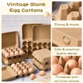 thumbnail image 3 of 100 Pieces Paper Pulp Egg Cartons 3x4 Style Vintage Blank Egg Cartons for Fresh Duck Quail Storage Kitchen Family Farmhouse, 3 of 7