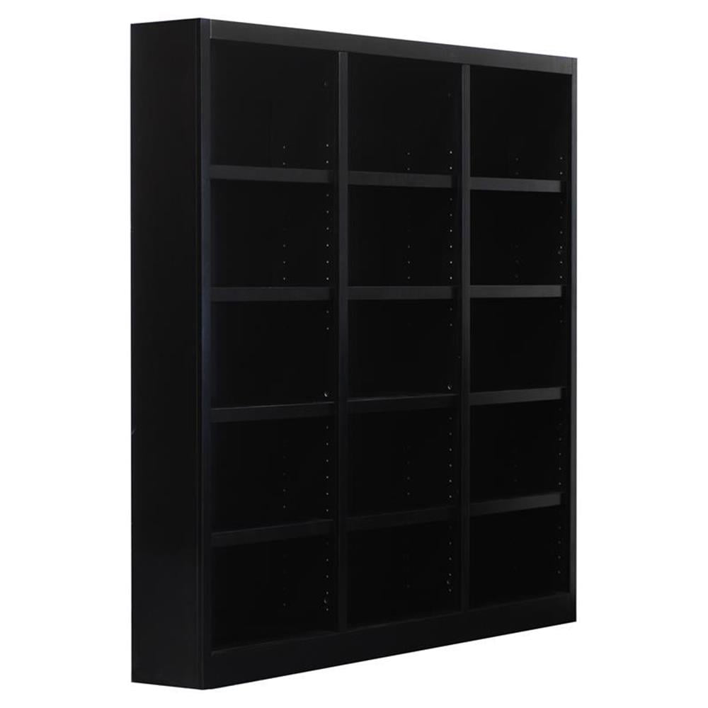 Home Square 72" Tall 15-Shelf Triple Wide Wood Bookcase in Espresso - Set of 2