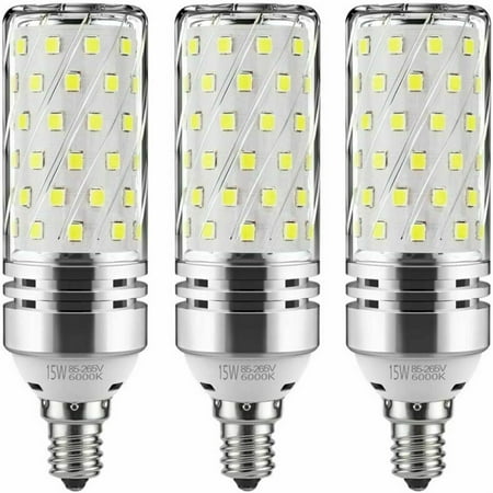 

QJUHUNG 3Pcs 16W LED Corn Bulbs LED Candelabra Light Bulbs E2 Candelabra Base LED Corn Light Bulbs Daylight White 6000K