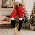 thumbnail image 2 of UAYOTSE Womens Funny Printed Christmas Halloween Leggings Santa Claus Snowman Deer Holiday High Waist Slim Fit Xmas Tights Pants(XL,C218-Wine), 2 of 7