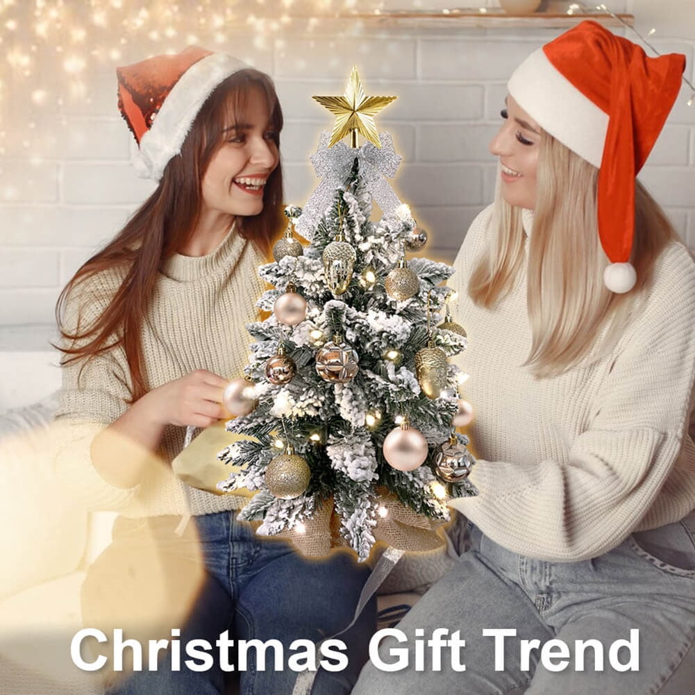 Kadyn Small Christmas Tree, 2ft Mini Christmas Tree, Artificial Small Desktop Xmas Tree with Tree Ornaments, for Christmas Thanksgiving Decorations-H Kadyn Small Christmas Tree, 2ft Mini Christmas Tree, Artificial Small Desktop Xmas Tree with Tree Ornaments, for Christmas Thanksgiving Decorations-H