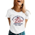thumbnail image 3 of ibiyuan America 250 Shirt Womens T Shirts Cotton Crew 250 Year American Anniversary Flag Short Sleeve Independence Day Funny Shirts Summer Tunic Tops, 3 of 5