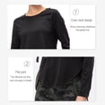 thumbnail image 3 of Women's Shirts Long Sleeve Workout Shirt Outdoor Gym Hiking Tops Quick Dry Lightweight - Black, 3 of 7
