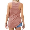 thumbnail image 2 of Casual Sleeveless Racerback Tops with Pocket Women's Basic V-Neck Tank Tops, 2 of 3