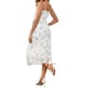 thumbnail image 3 of Vestido de maternidad de malla con fruncidos en los lados para mujer INSPIRE CHIC, vestido ajustado de tirantes para embarazadas, ideal para invitadas de boda, color blanco y azul, talla M, 3 of 6