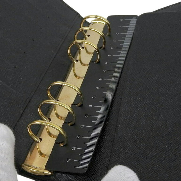 Louis Vuitton Louis Vuitton Black Epi Leather 6-Ring MM Agenda Cover